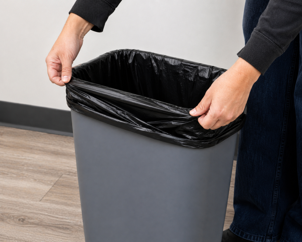 Low Density Can Liners, 12-16 gal,1.2 mil, Black