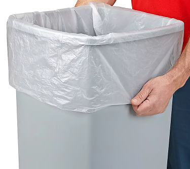 Low Density Can Liners, 33 gal, 1.2 mil, Clear