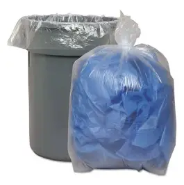 High Density Can Liners, 56 gal, 19 mic, Clear