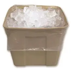 High Density Ice Bucket Liners, 12"x12", 6 Mic, Clear