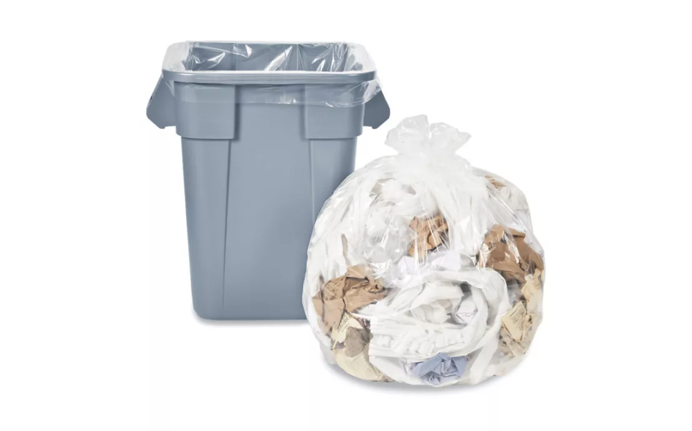 Can Liner, Industrial 40-45 Gal 1.5 Mil, Clear