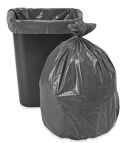 High-Density Can Liner, 12-16 Gal, 6 Mic, Black