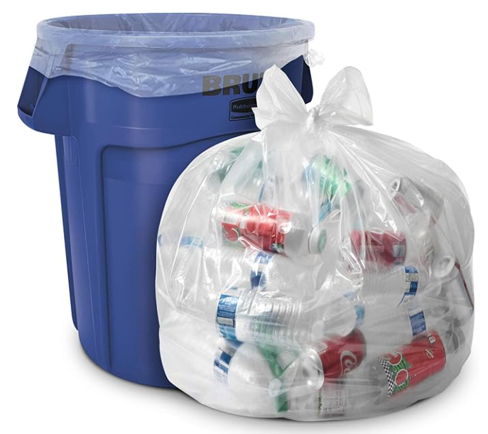 Low Density Can Liners, 33 gal, 0.43 mil, Clear