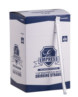 Jumbo Flex Straws, Paper Wrapped, White