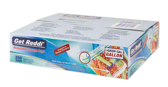 Double Zip Seal Food Storage Bags, 1 Gal