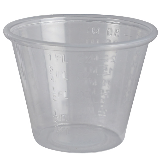 Graduated Medical Cups, 1oz Clear