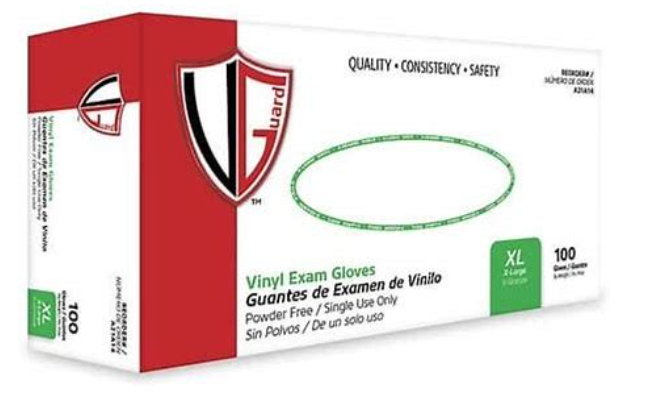 Clear Industrial P/F Vinyl Gloves, X-Large