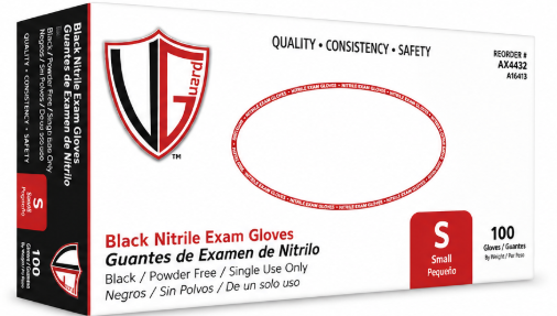 Heavy Duty Black P/F Industrial Exam Nitrile Gloves, Small-7 Mil