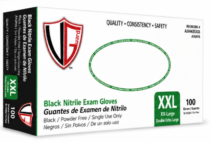 Heavy Duty Black P/F Industrial Exam Nitrile Gloves, XX-Large-7 Mil