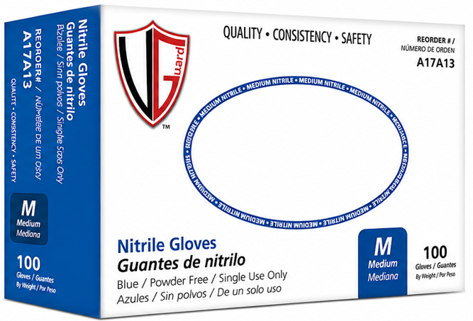 Blue Nitrile Industrial Grade, Medium-5 Mil