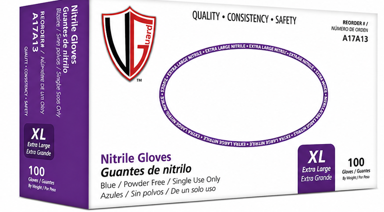Blue Nitrile Industrial Grade, X-Large-5 Mil