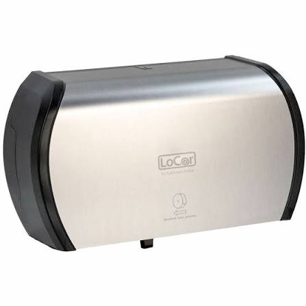 LoCor Side-by-Side Bath Tissue Dispenser in Stainless & Black