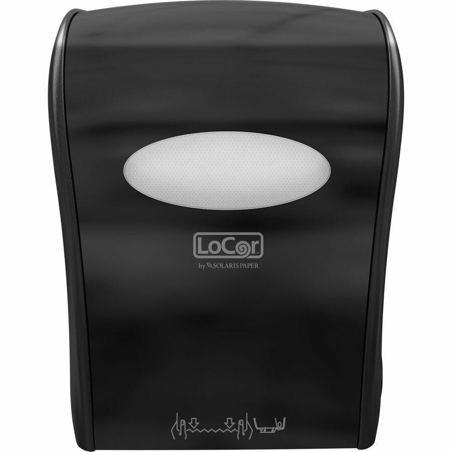 LoCor Mechanical Hands-Free Roll Towel Dispenser, Black