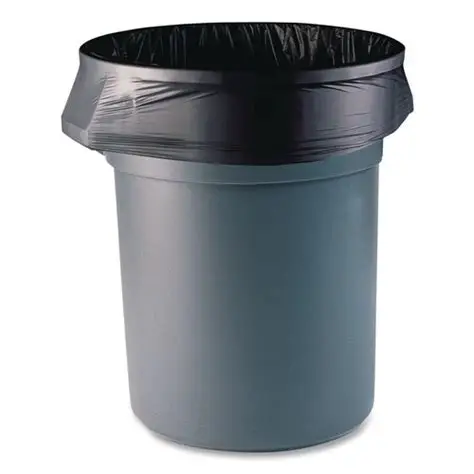 High Density Can Liners, 60 gal,22 mic, Black,